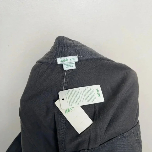 Aerie Womens  XL Utility Shorts Pockets Fray Hem In Smocked Grey - Picture 7 of 12